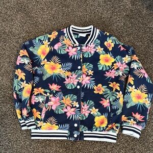 Zara Kids Floral Jacket - Navy, Pink, Yellow